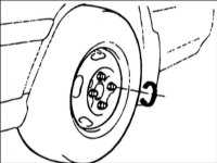  Затягивание гаек крепления колеса Hyundai Accent
