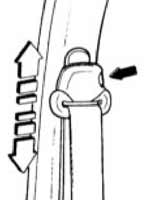 Высоту крепления ремня безопасности переднего сидения можно отрегулировать в одном из 4 положений.