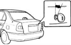 Направление поворота ключа для открытия замка крышки багажника