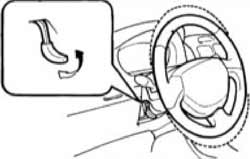 Направления нажатия рычага для блокирования и разблокирования рулевого колеса